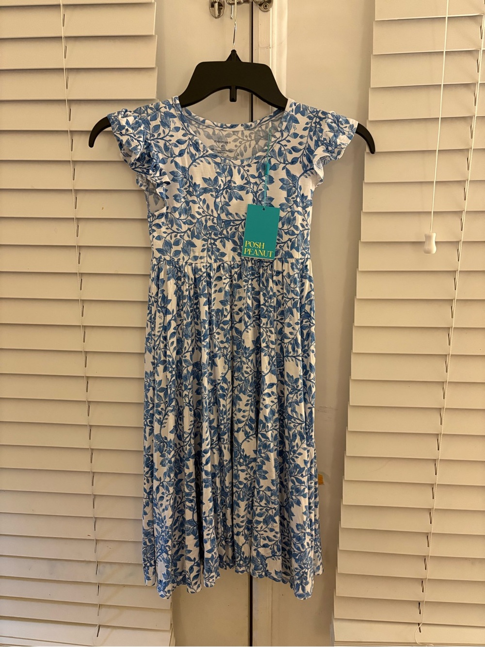 Posh Peanut Blue Floral Bamboo twirl Dress Size 8Y BRAND NEW! With tags!
